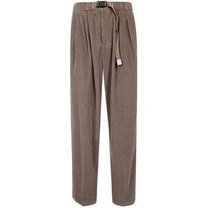 WHITE SAND Men's Corduroy Pleated Belted Pants Men BROWN